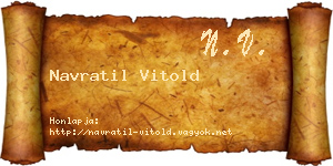 Navratil Vitold névjegykártya